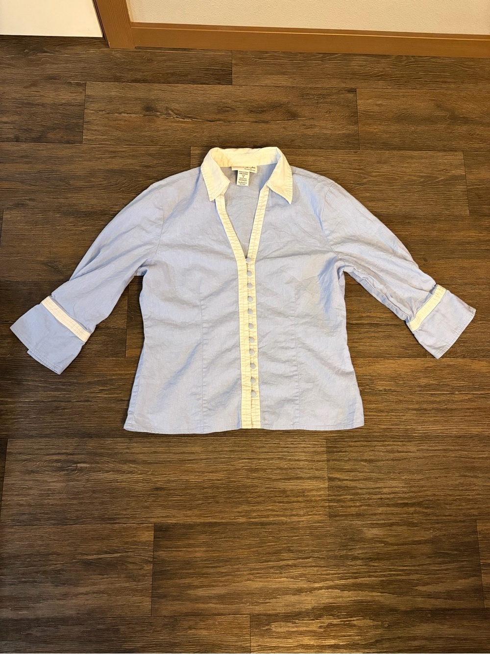 Women’s NorthStyle Linen Blend Beach Boho 3/4 Sleeve Lightweight Top Size M - Picture 2 of 9